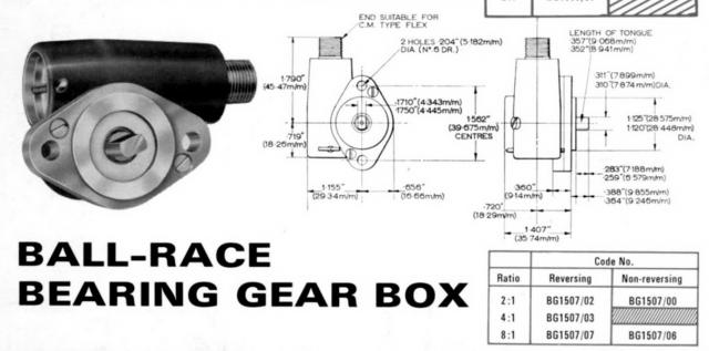 Name:  Tachometer drive gearbox, diecast body, type BG1508 and ball race BG1507.1.jpg
Views: 611
Size:  31.5 KB
